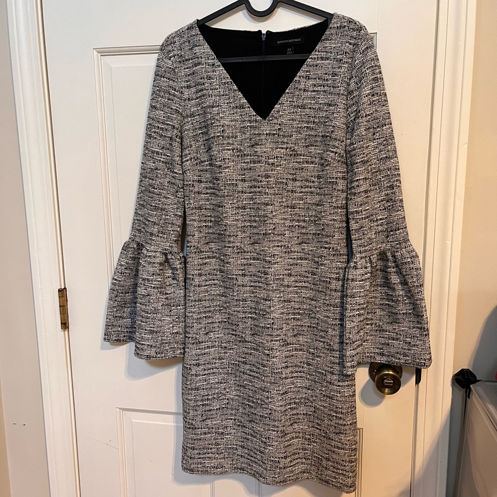 Banana Republic Monochrome Tweed Dress